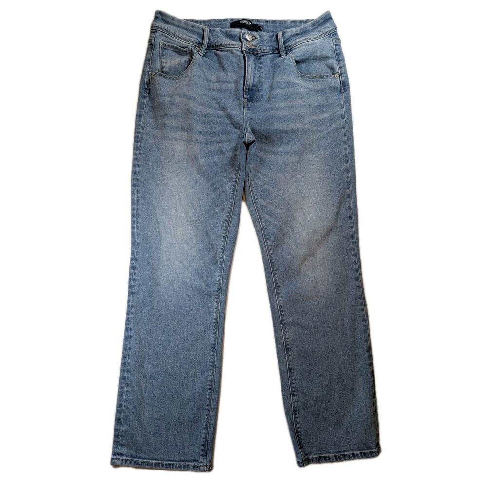 Hudson Los Angeles High Rise Crop Jeans Womens 12 Light Wash Flap Pocket
